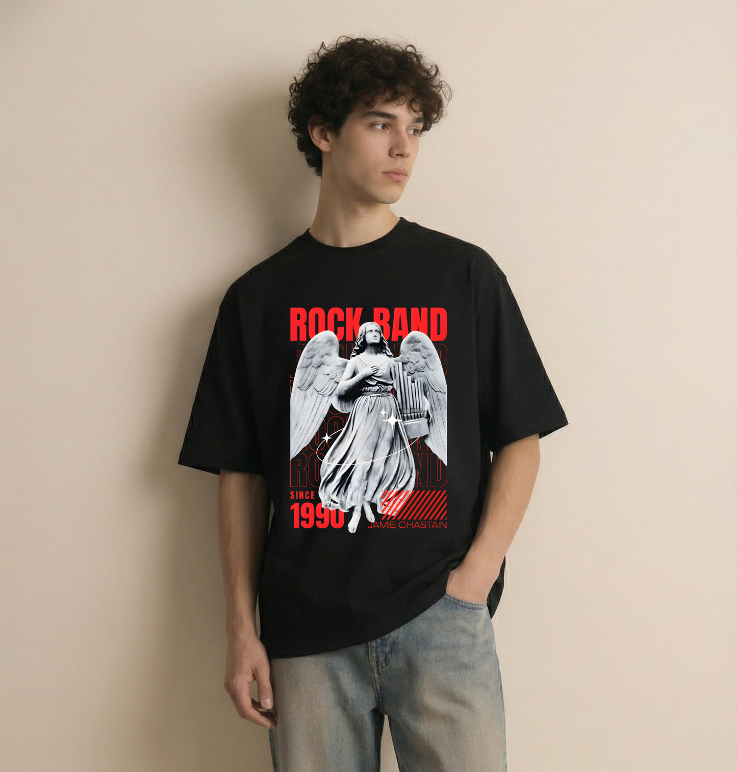 Rock Band Angel Oversized T-Shirt