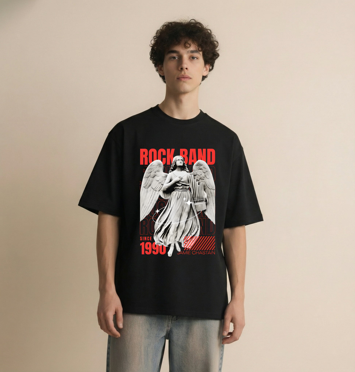 Rock Band Angel Oversized T-Shirt